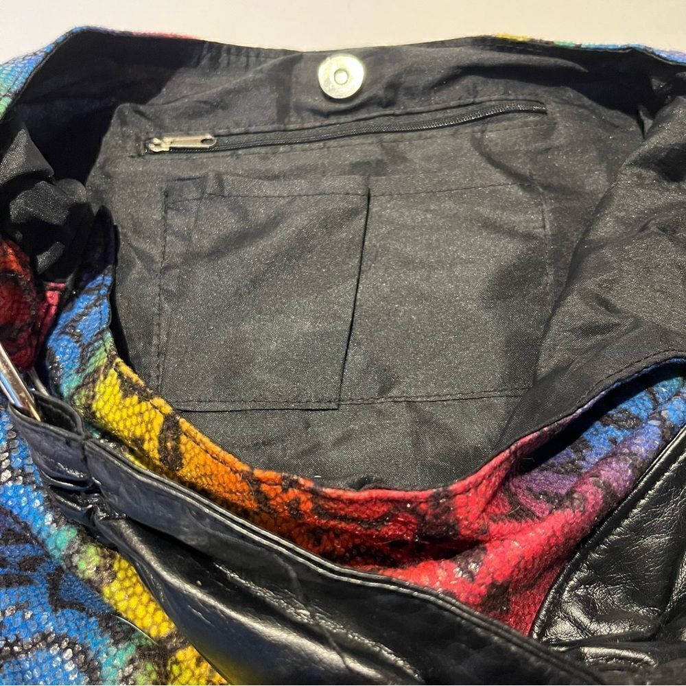 Hand Bag Boho Multi color Blue, red, yellow medium size. - Picture 3 of 8